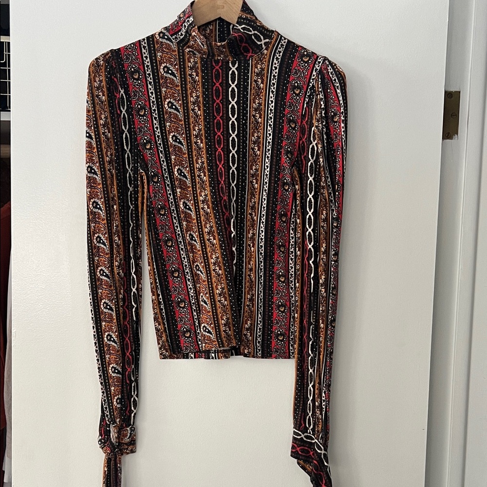 Free People Multicolor Striped Blouse